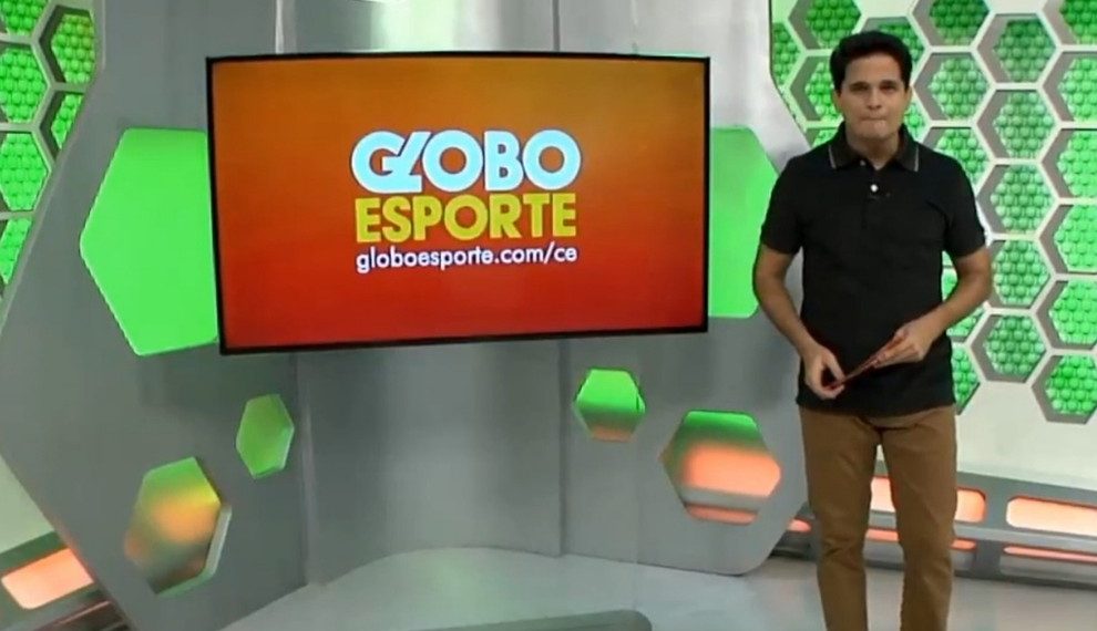 Kaio Cézar no comando do Globo Esporte Ceará: apresentador pediu demissão ao vivo