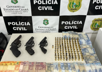Mulher em posse de armas e munições é presa em flagrante pela Polícia Civil em Juazeiro do Norte