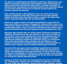 Em nota – Prefeito Zé Ailton Brasil reage a insuações sobre morte do suplente de vereador Erasmo Morais