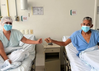 Em Março deste ano, Luana doou um rim para o marido, Rosário. Foto: Arquivo Pessoal