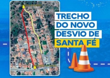 Novo calçamento em Santa Fé; condutores devem pegar desvio