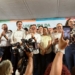 Elmano aplaude discurso da senadora Augusta Brito, na abertura da Expocrato Foto: Casa Civil