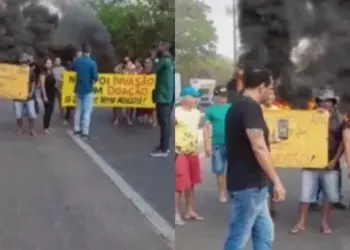Moradores bloqueiam Avenida Leão Sampaio em protesto contra demolição de casas em Barbalha