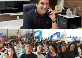 Matheus Leite parabeniza por ligação alunas do programa Alcance que se destacaram na redação do Enem