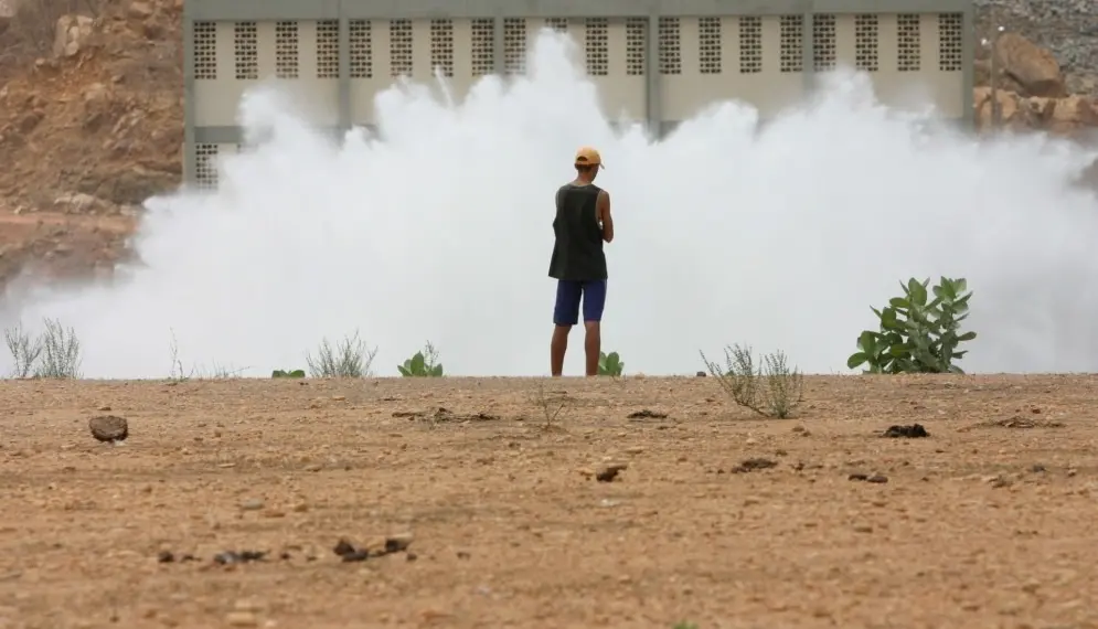 Imagem de apoio ilustrativo. O açude Castanhão, em Alto Santo, está com 25% do volume total. Na imagem, o registro é de 4 de dezembro de 2005, na parede do açude do Castanhão. / Crédito: Fco Fontenele
