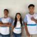Legenda da foto: Da esquerda para direita: Os medalhistas Ikaro Rafael, Anna Lyz e João Ricardo