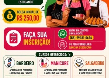 Jovens de oito bairros do Crato podem participar de oportunidade gratuita de qualificação profissional