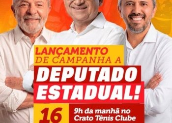 Zé Ailton Brasil dá largada à campanha para deputado estadual neste domingo, 16, no Crato